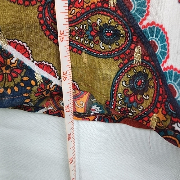 Fig and Flower Paisley Half Button Up Mini Dress Size Medium Fall Autumn - Picture 6 of 6